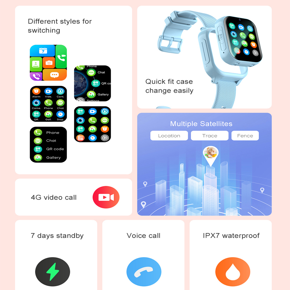 Smart Watch Kids 4G GPS WIFI V - огляд і ціна Smartwatch Watches For Girls