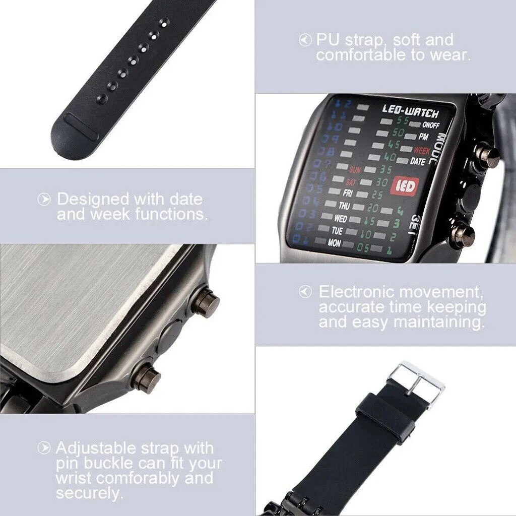 Binary Led Watch Creative Wate - огляд і ціна Timex Watches Smartwatch