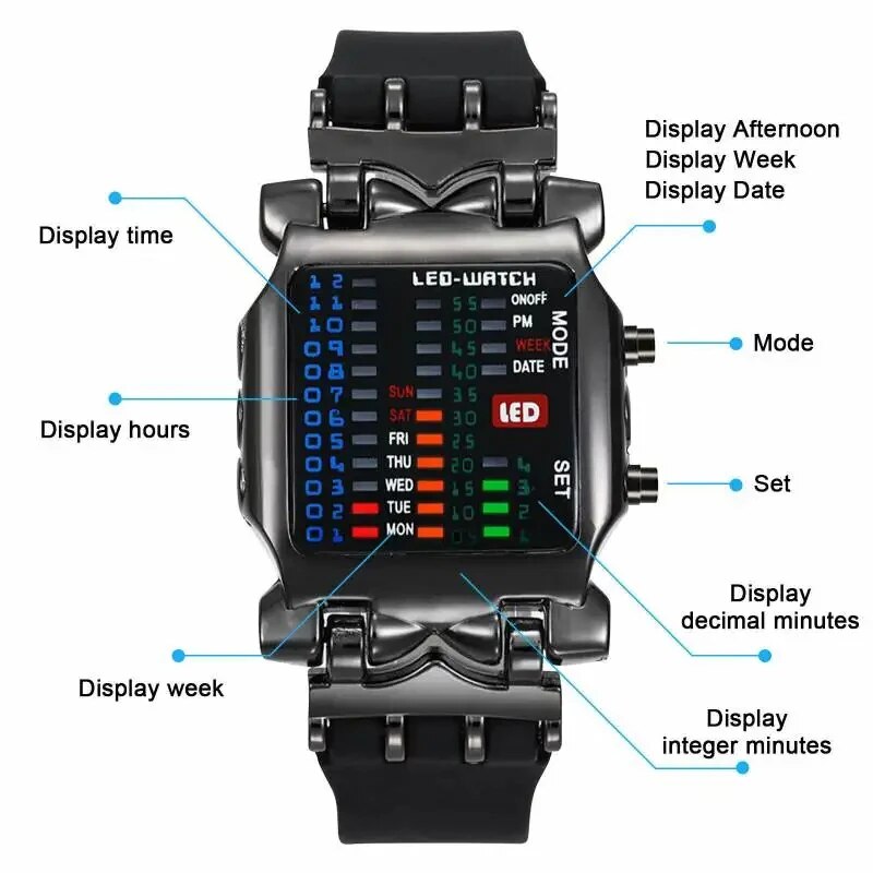 Binary Led Watch Creative Wate - огляд і ціна Timex Watches Smartwatch
