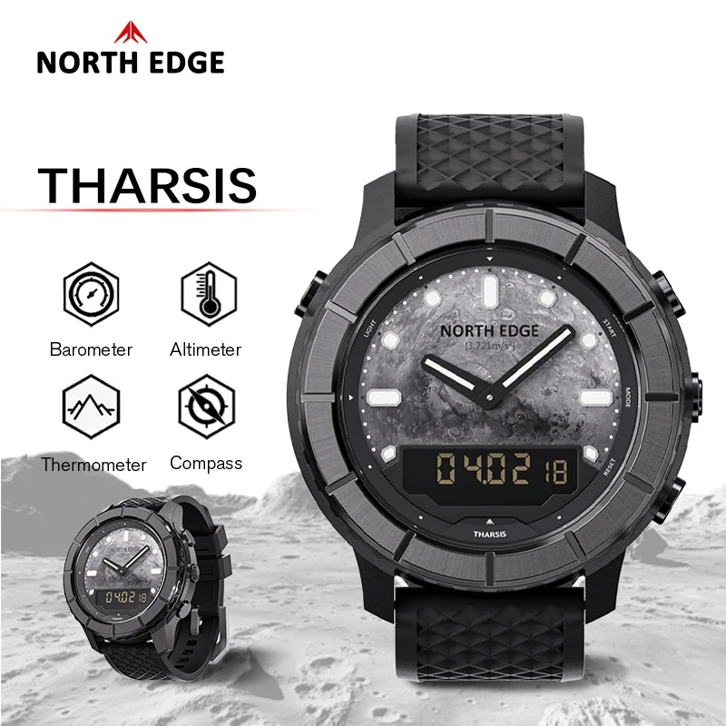 NORTH EDGE THARSIS Men Carbon  - огляд і ціна Altimeter Compass Watch