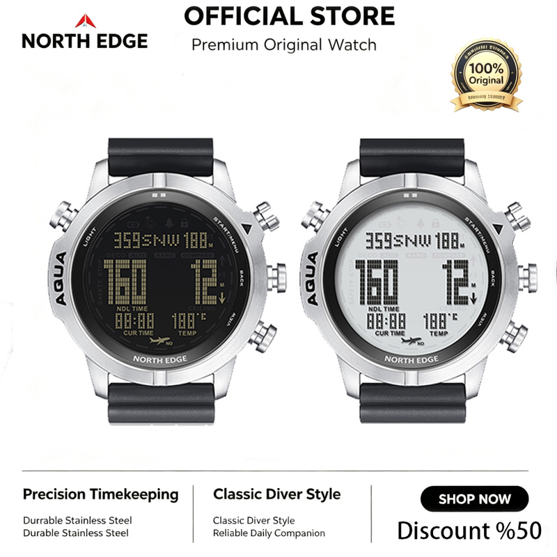 NORTH EDGE Mens Digital Watch  - огляд і ціна Altimeter Compass Watch