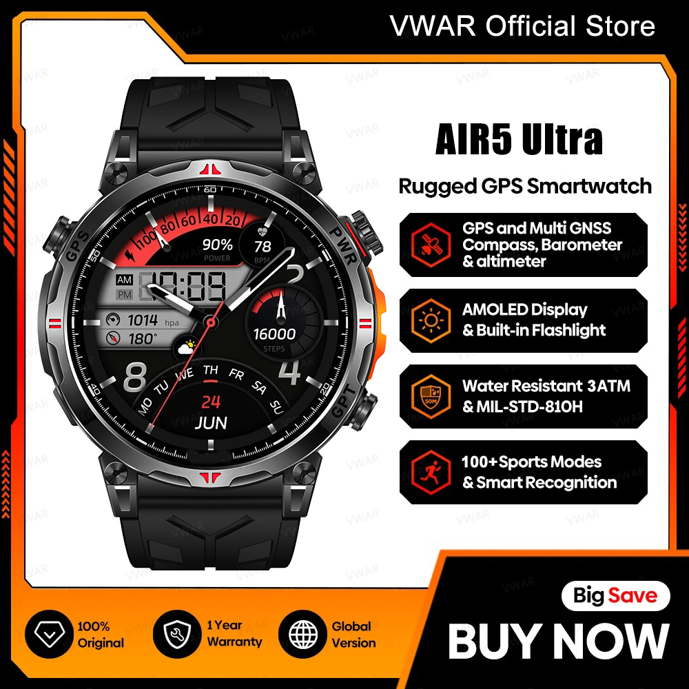 VWAR Air5 Ultra GPS Smartwatch - огляд і ціна Watch Vs Smartwatch